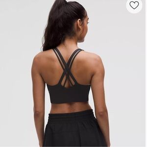 Lululemon Athletica Long Line Energy Black Cross-Back Sports Bra